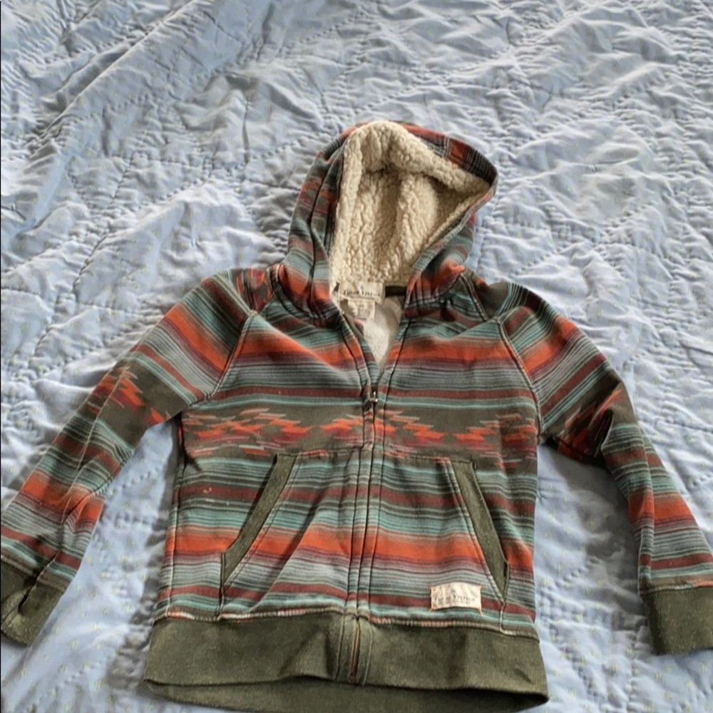 Tailor Vintage size 4/5 hooded tribal print shirt